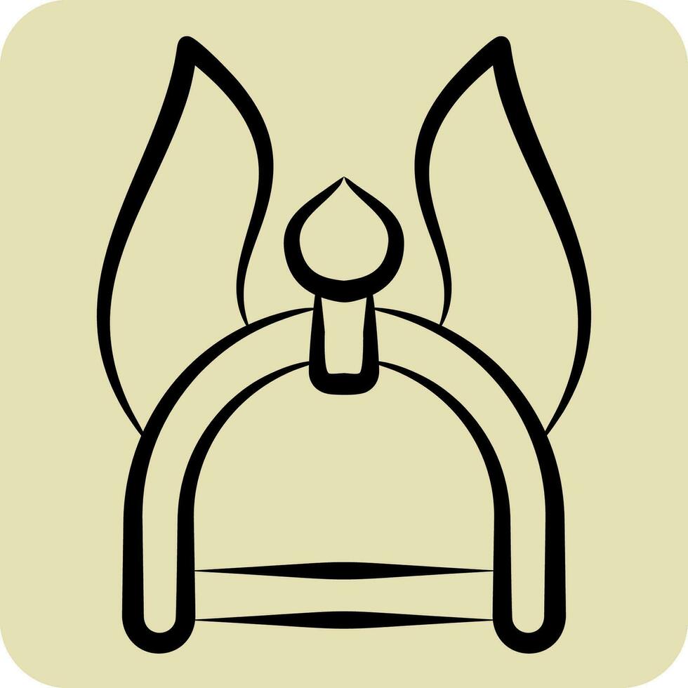 Icon Helmet 2. related to Celtic symbol. hand drawn style. simple design editable. simple illustration vector