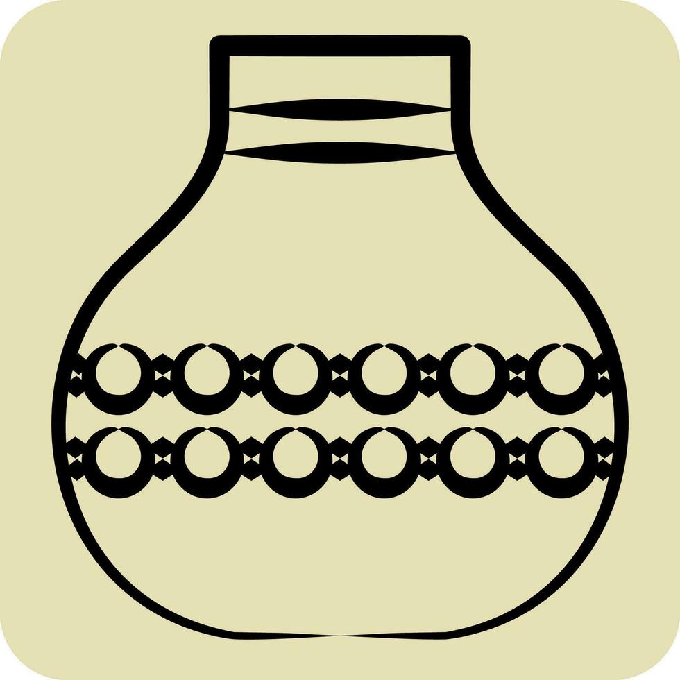 Icon Vase. related to Celtic symbol. hand drawn style. simple design editable. simple illustration vector