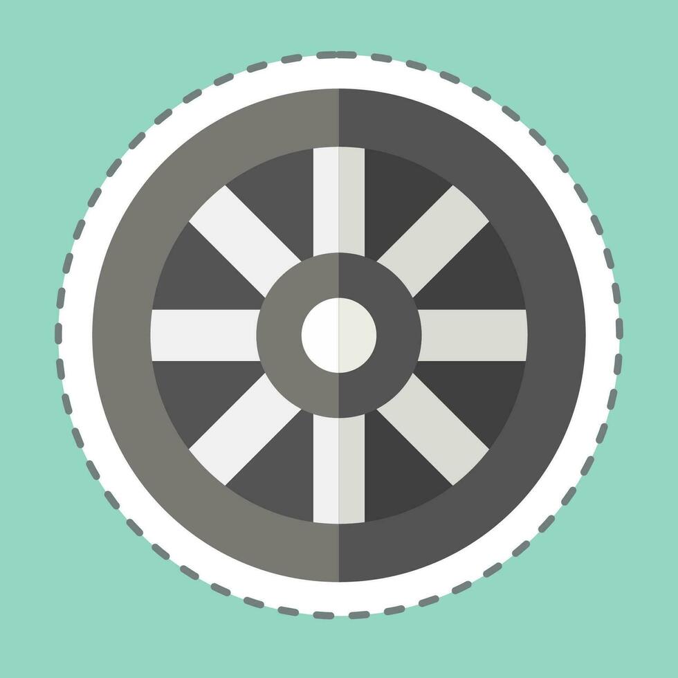 Sticker line cut Wheel. related to Celtic symbol. simple design editable. simple illustration vector