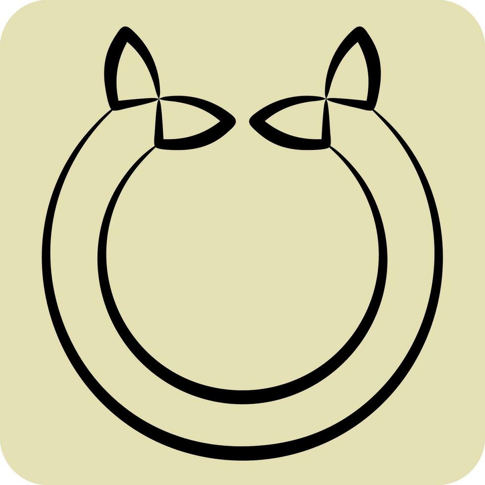 Icon Horseshoe. related to Celtic symbol. hand drawn style. simple design editable. simple illustration vector