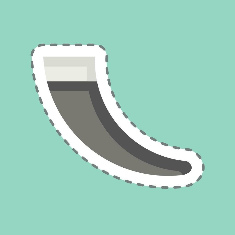 Sticker line cut Horn. related to Celtic symbol. simple design editable. simple illustration vector