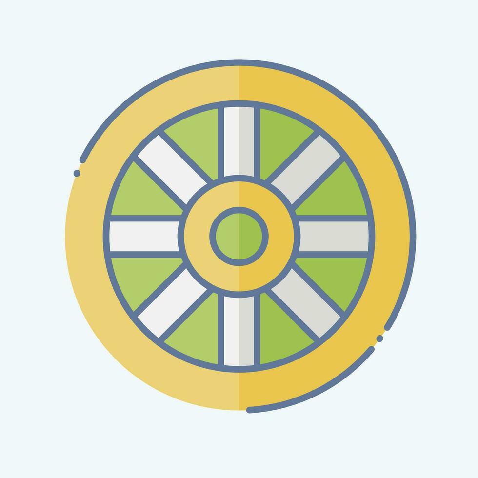Icon Wheel. related to Celtic symbol. doodle style. simple design editable. simple illustration vector