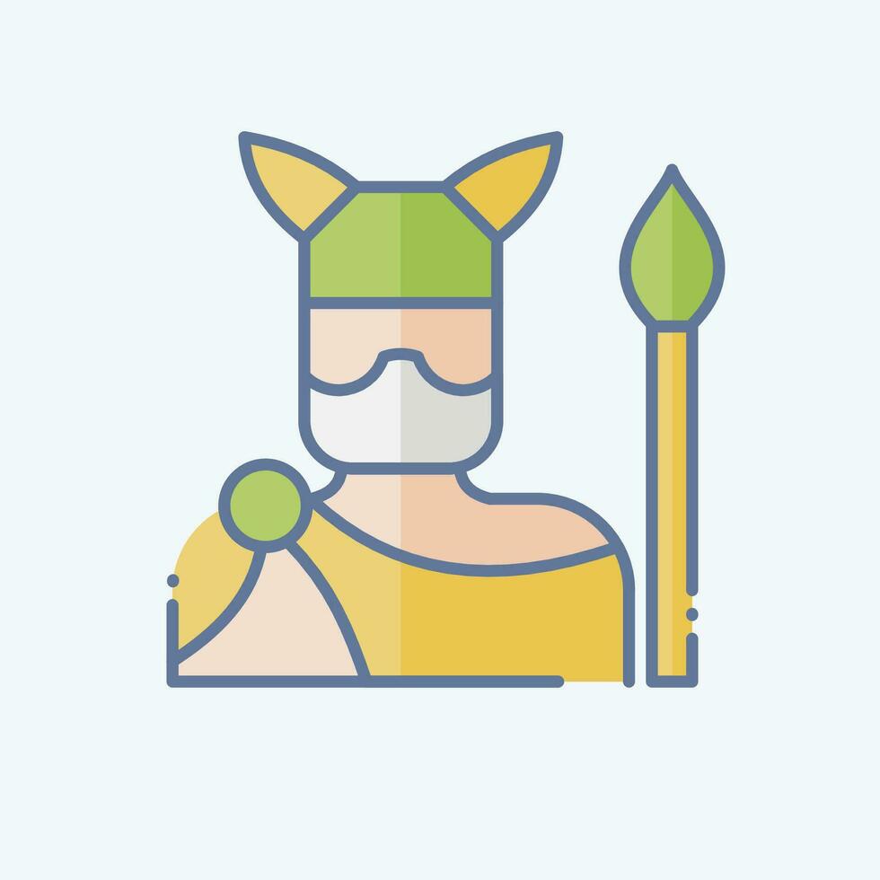 Icon Warrior. related to Celtic symbol. doodle style. simple design editable. simple illustration vector
