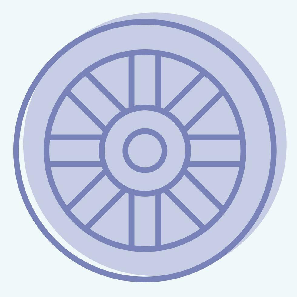 Icon Wheel. related to Celtic symbol. two tone style. simple design editable. simple illustration vector