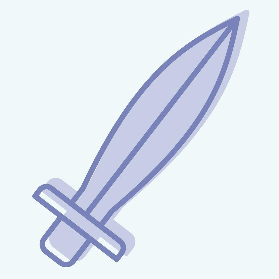 Icon Sword. related to Celtic symbol. two tone style. simple design editable. simple illustration vector