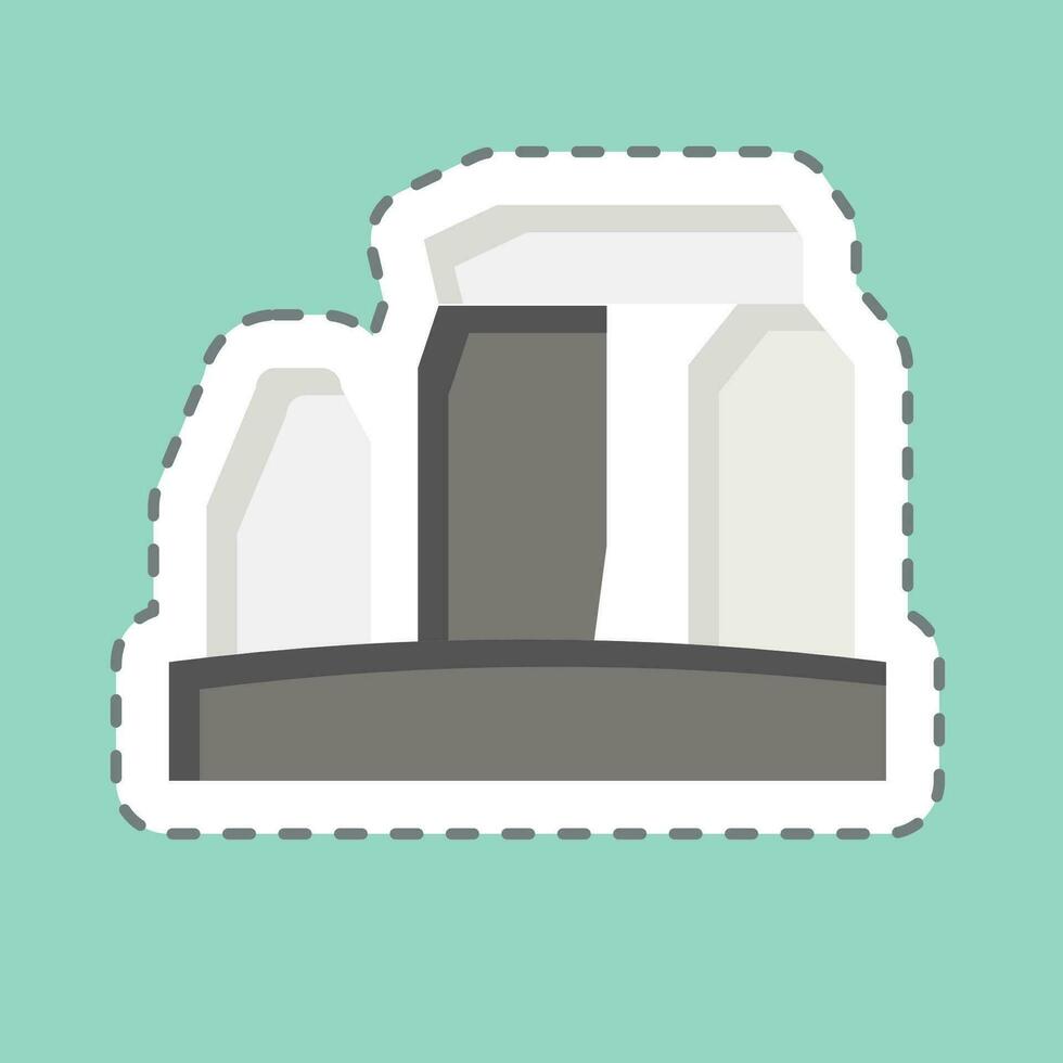 Sticker line cut Stonehenge. related to Celtic symbol. simple design editable. simple illustration vector