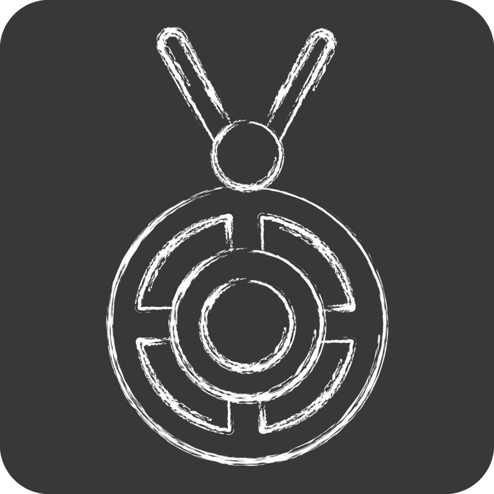 Icon Necklace. related to Celtic symbol. chalk Style. simple design editable. simple illustration vector