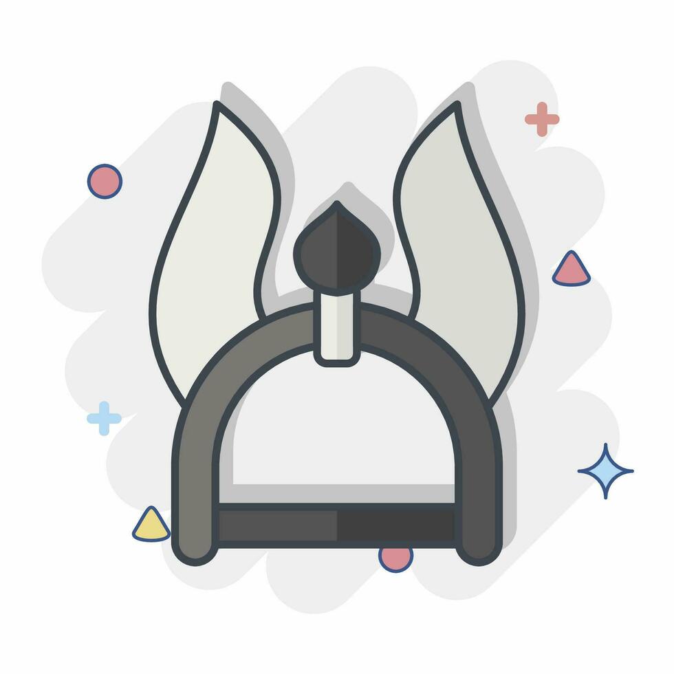 Icon Helmet 2. related to Celtic symbol. comic style. simple design editable. simple illustration vector