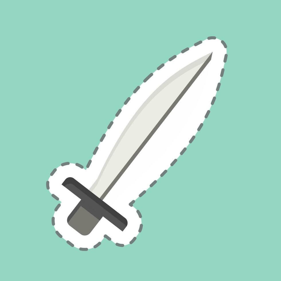 Sticker line cut Sword. related to Celtic symbol. simple design editable. simple illustration vector