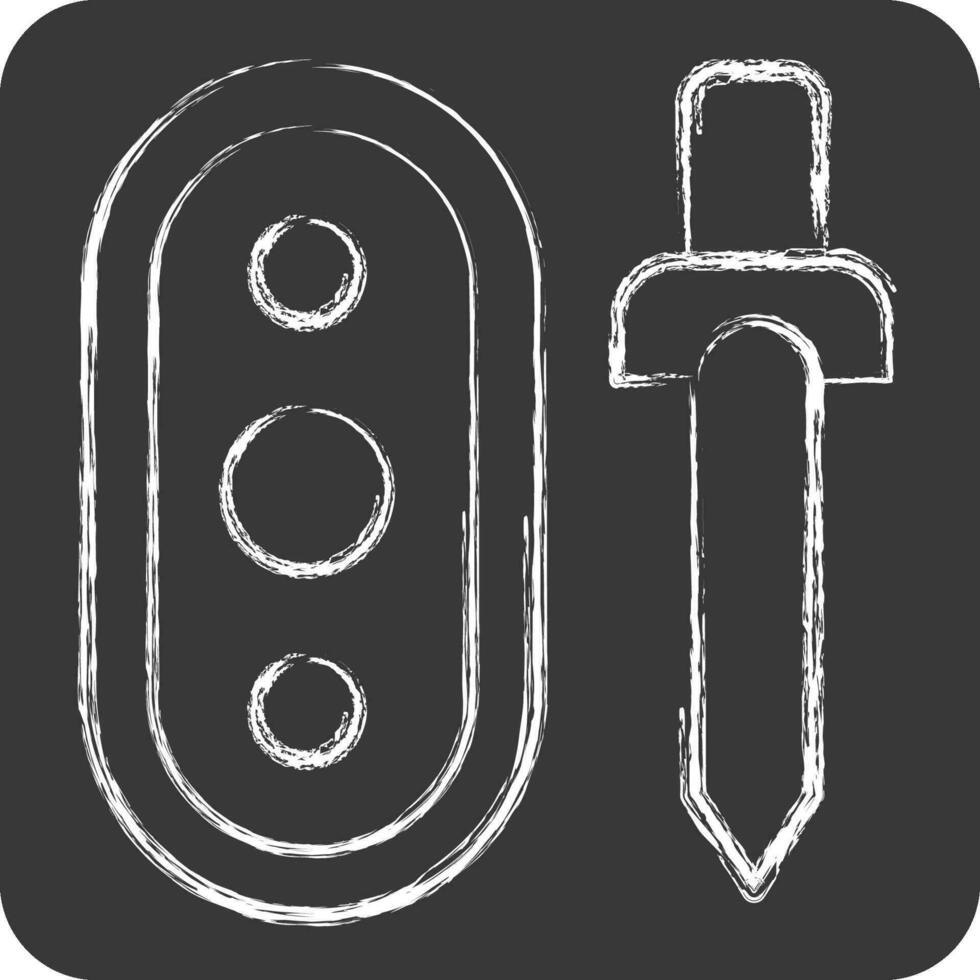 Icon Weapon. related to Celtic symbol. chalk Style. simple design editable. simple illustration vector