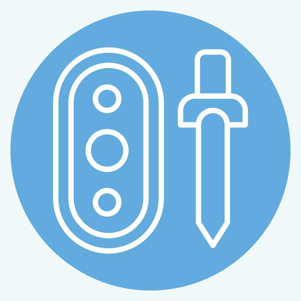 Icon Weapon. related to Celtic symbol. blue eyes style. simple design editable. simple illustration vector