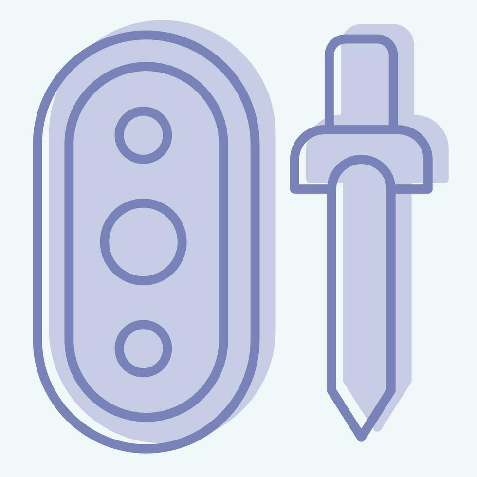 Icon Weapon. related to Celtic symbol. two tone style. simple design editable. simple illustration vector