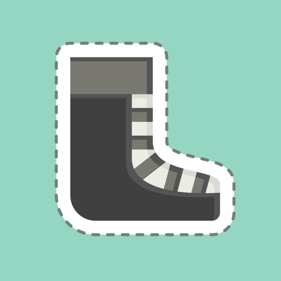 Sticker line cut Shoes. related to Celtic symbol. simple design editable. simple illustration vector