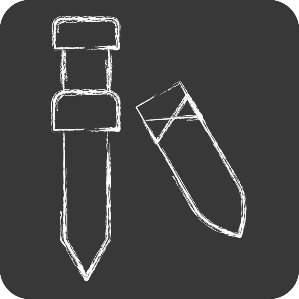 Icon Sword 2. related to Celtic symbol. chalk Style. simple design editable. simple illustration vector