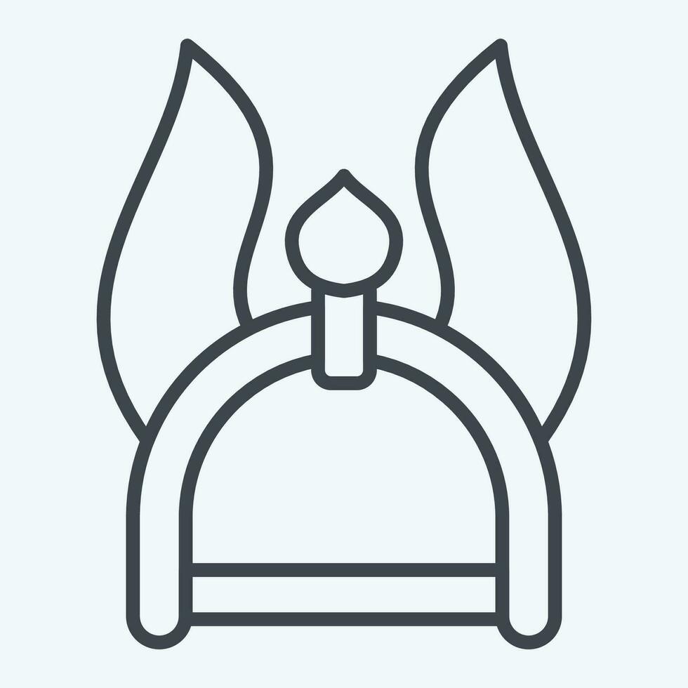 Icon Helmet 2. related to Celtic symbol. line style. simple design editable. simple illustration vector