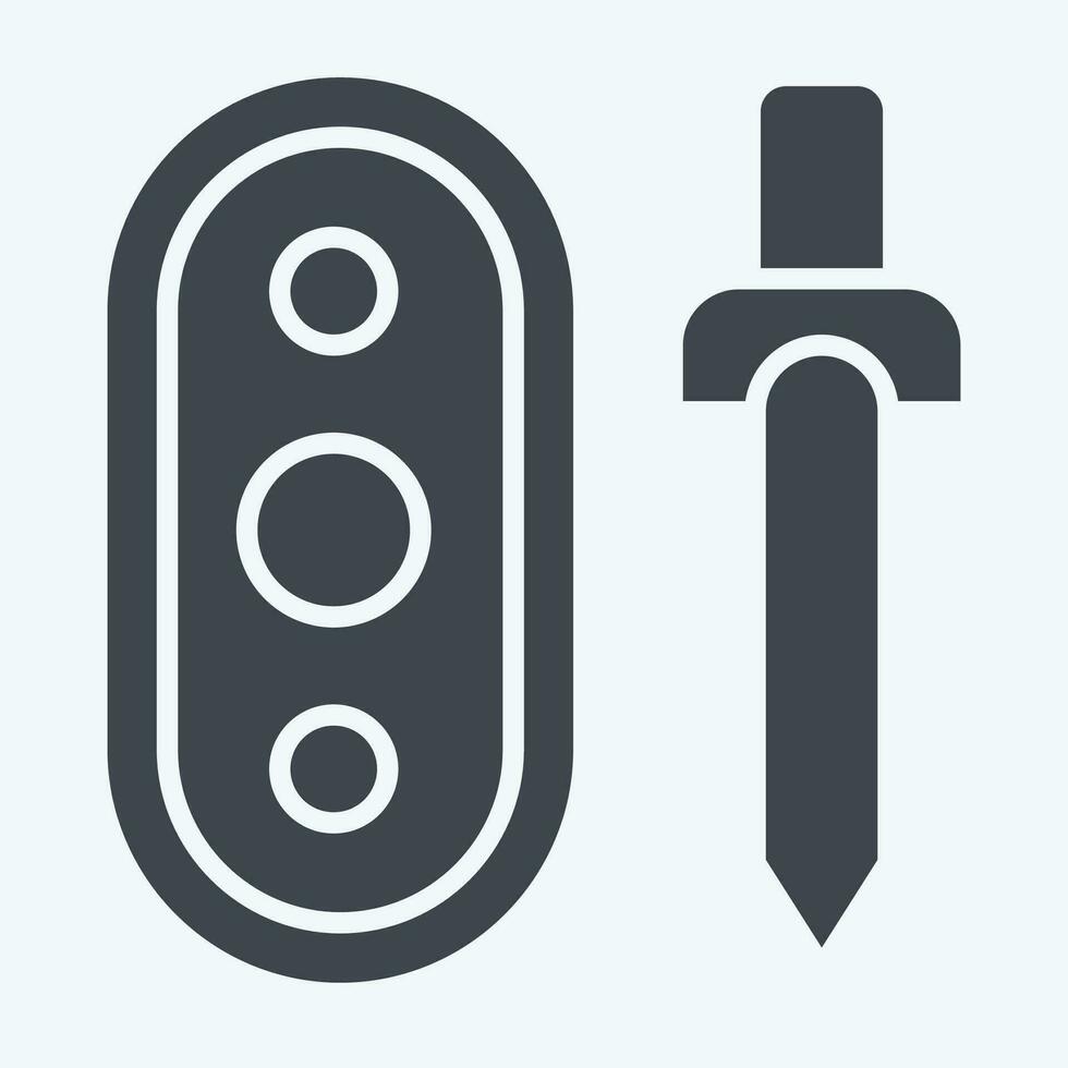 Icon Weapon. related to Celtic symbol. glyph style. simple design editable. simple illustration vector