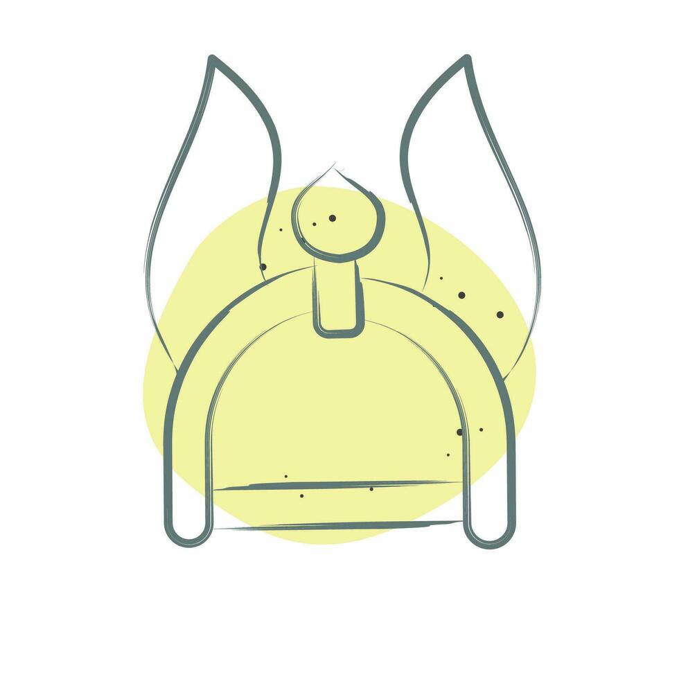 Icon Helmet 2. related to Celtic symbol. Color Spot Style. simple design editable. simple illustration vector