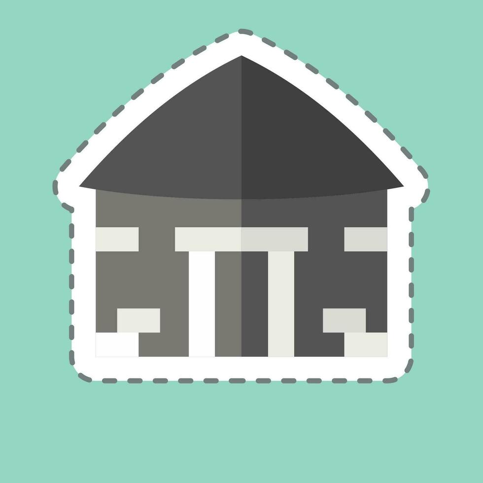 Sticker line cut House. related to Celtic symbol. simple design editable. simple illustration vector