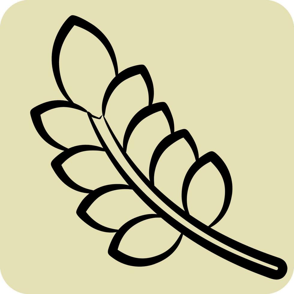Icon Wheat. related to Celtic symbol. hand drawn style. simple design editable. simple illustration vector