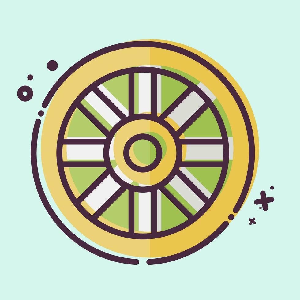 Icon Wheel. related to Celtic symbol. MBE style. simple design editable. simple illustration vector