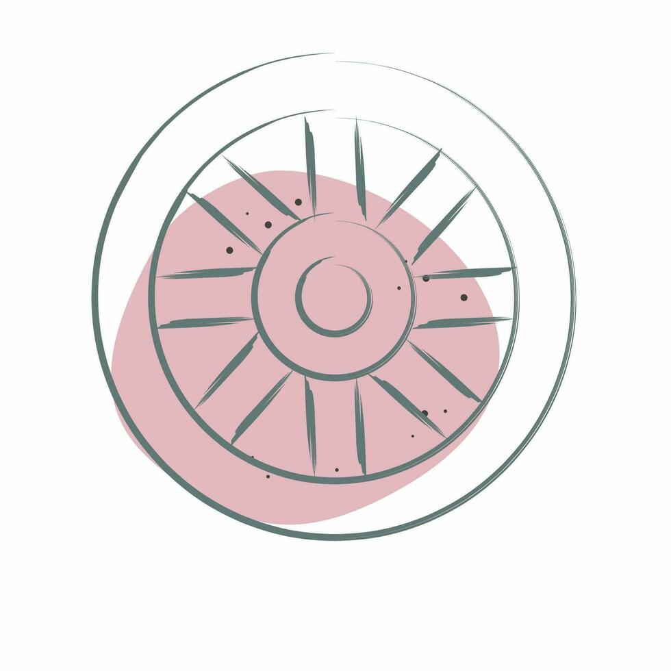 Icon Wheel. related to Celtic symbol. Color Spot Style. simple design editable. simple illustration vector