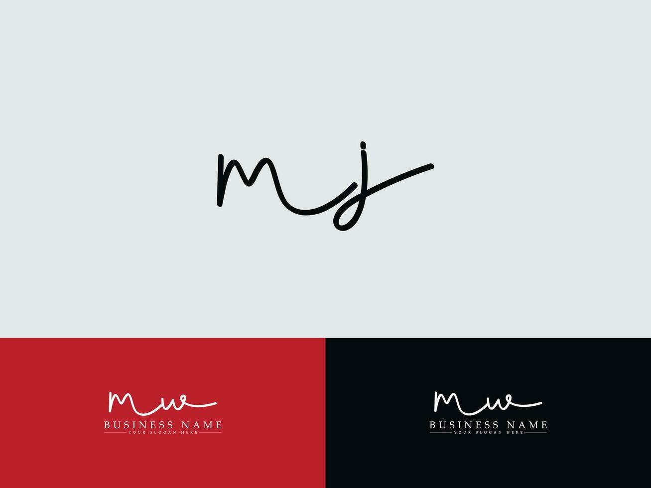 Stylish Mj Signature Letter Logo, Modern MJ Logo Icon For Business vector