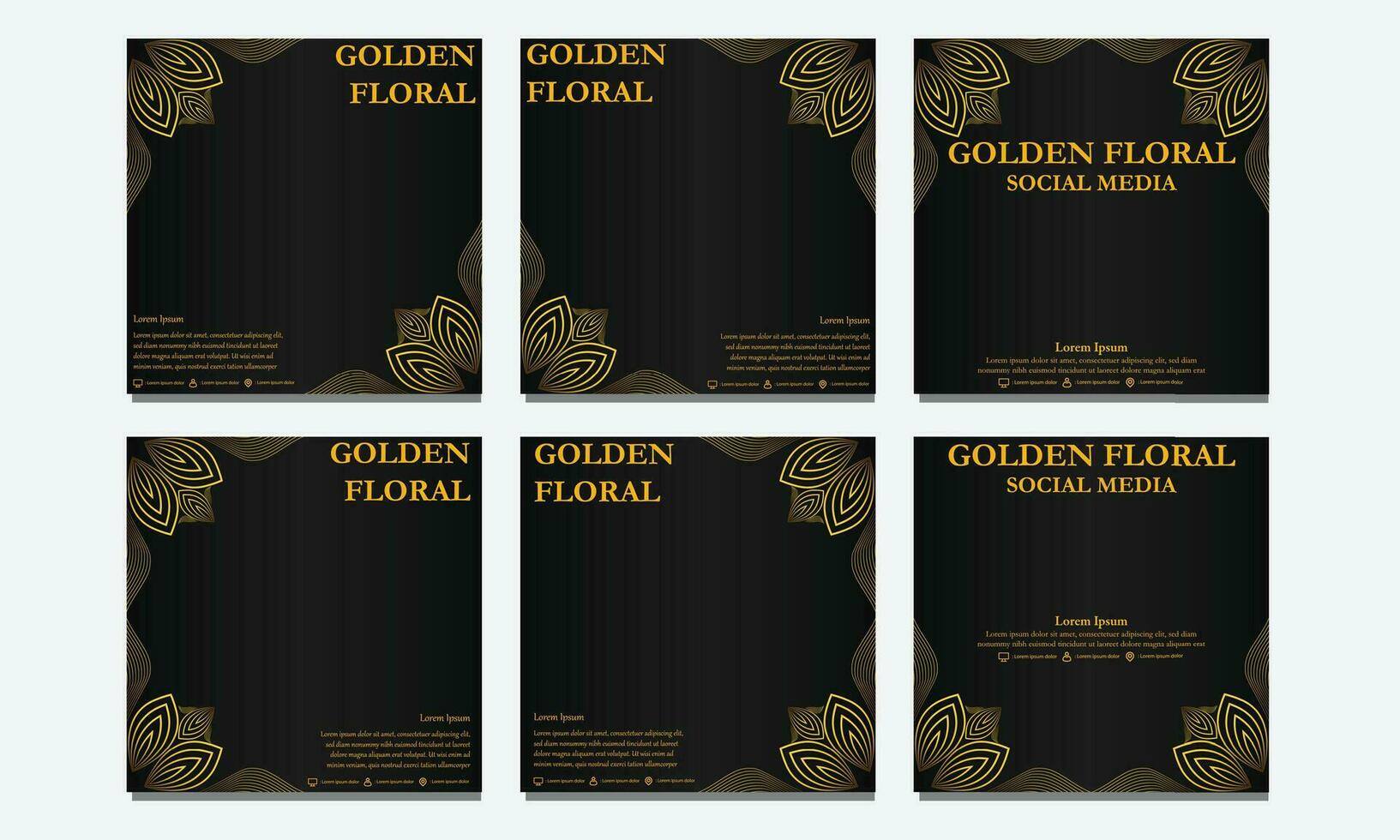 set of  floral social media template. suitable for social media post, web banner, cover and card vector