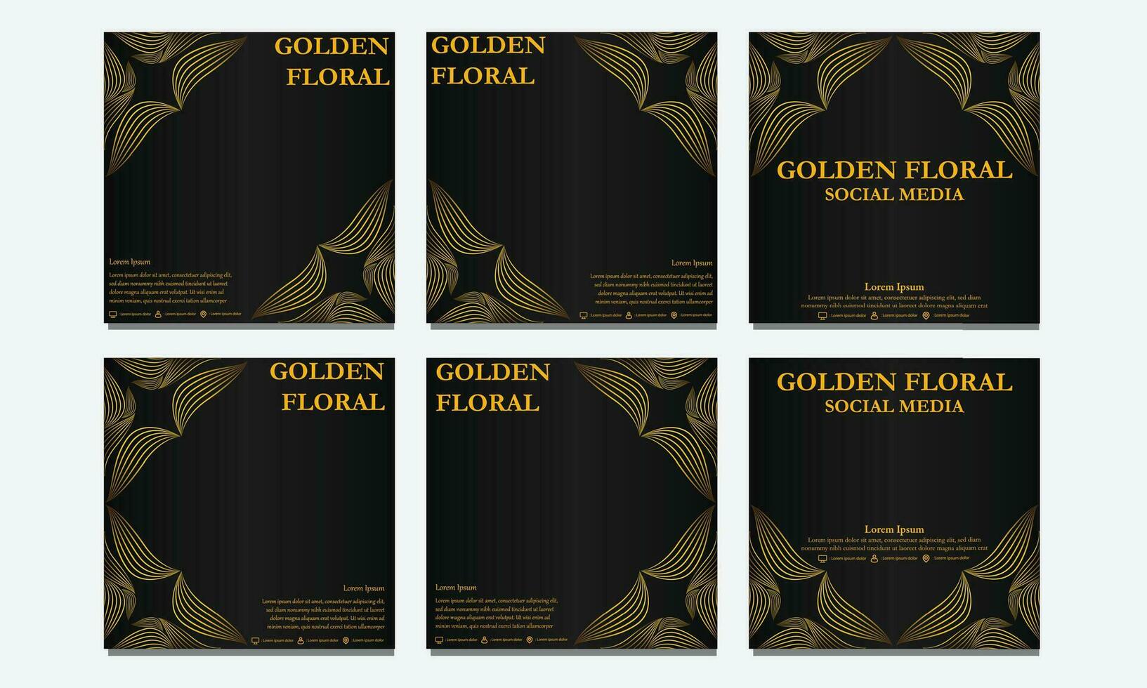 set of  floral social media template. suitable for social media post, web banner, cover and card vector