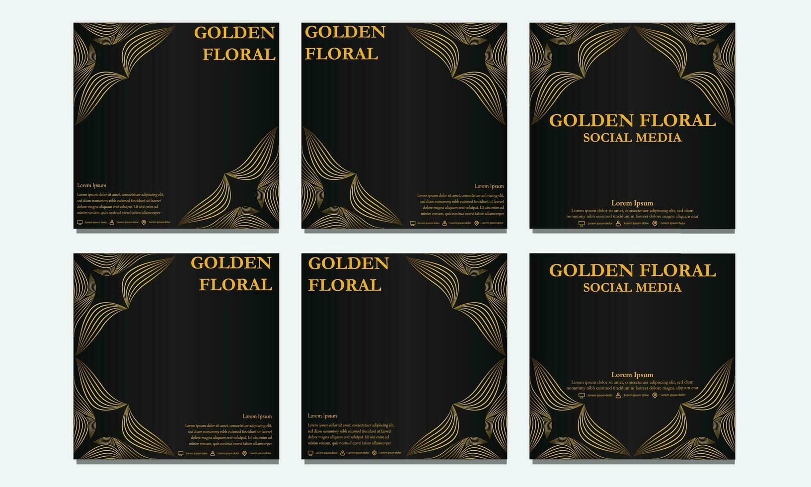 conjunto de floral social medios de comunicación modelo. adecuado para social medios de comunicación correo, web bandera, cubrir y tarjeta vector