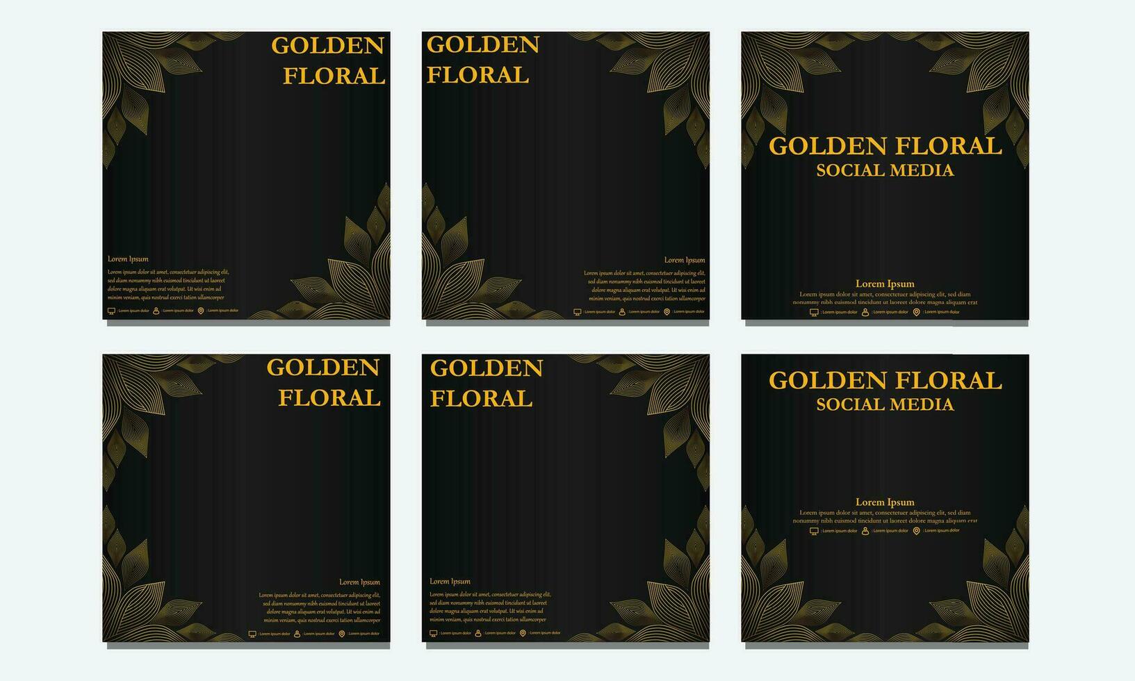 conjunto de floral social medios de comunicación modelo. adecuado para social medios de comunicación correo, web bandera, cubrir y tarjeta vector