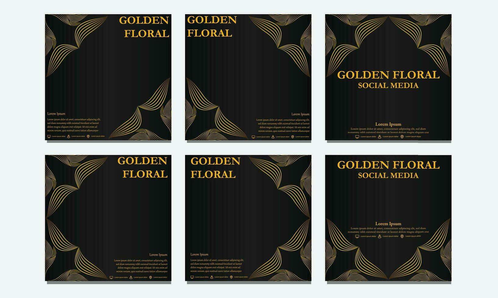 set of  floral social media template. suitable for social media post, web banner, cover and card vector
