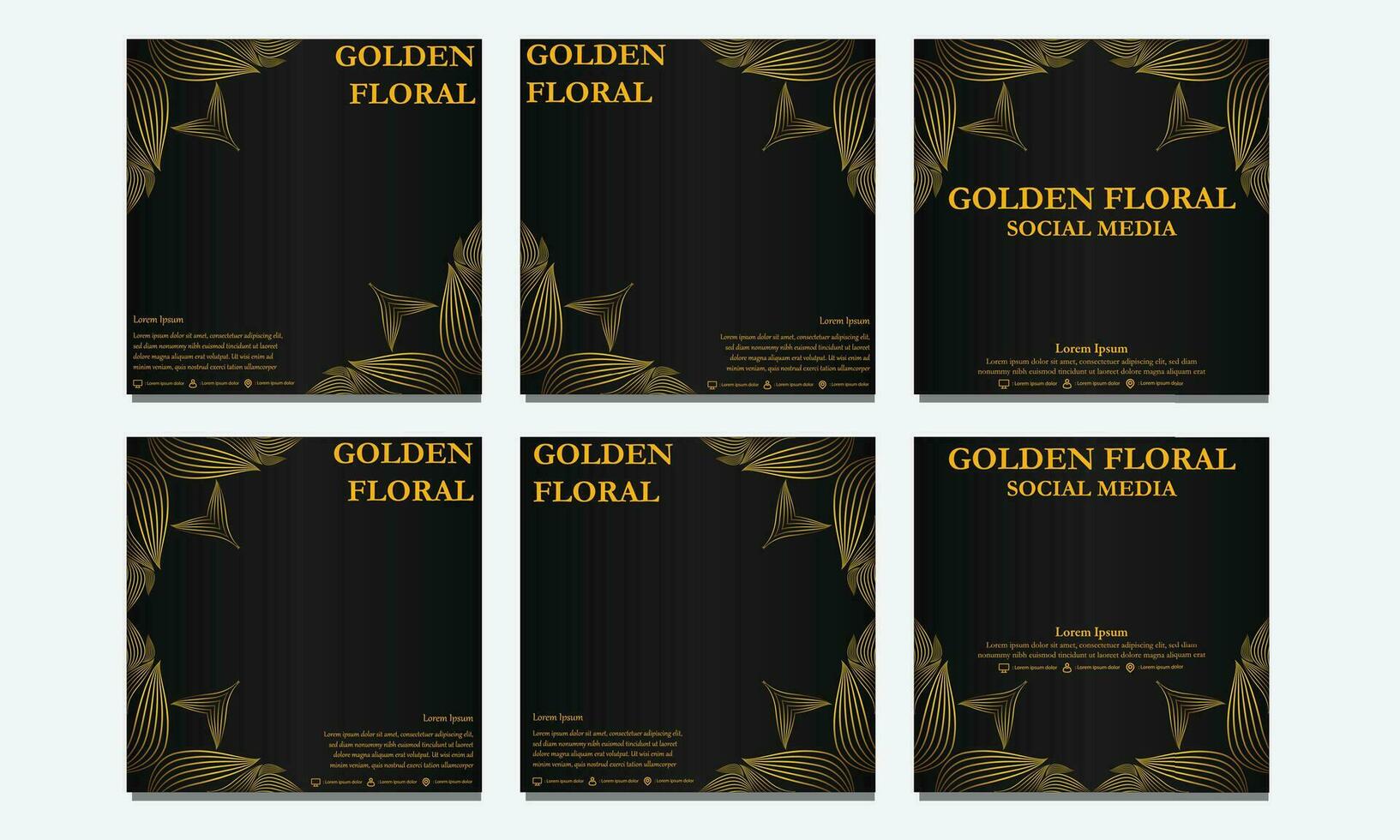 conjunto de floral social medios de comunicación modelo. adecuado para social medios de comunicación correo, web bandera, cubrir y tarjeta vector