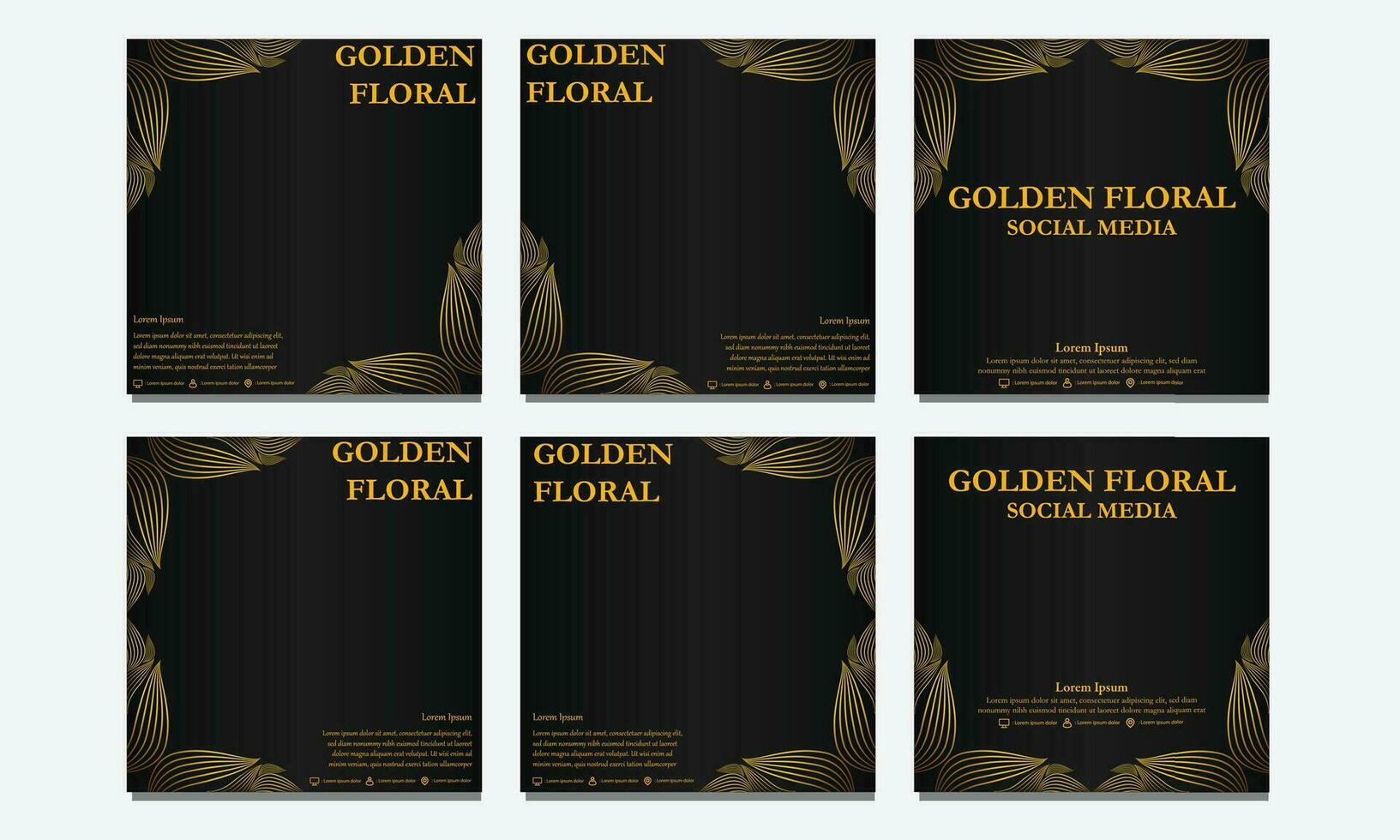 set of  floral social media template. suitable for social media post, web banner, cover and card vector