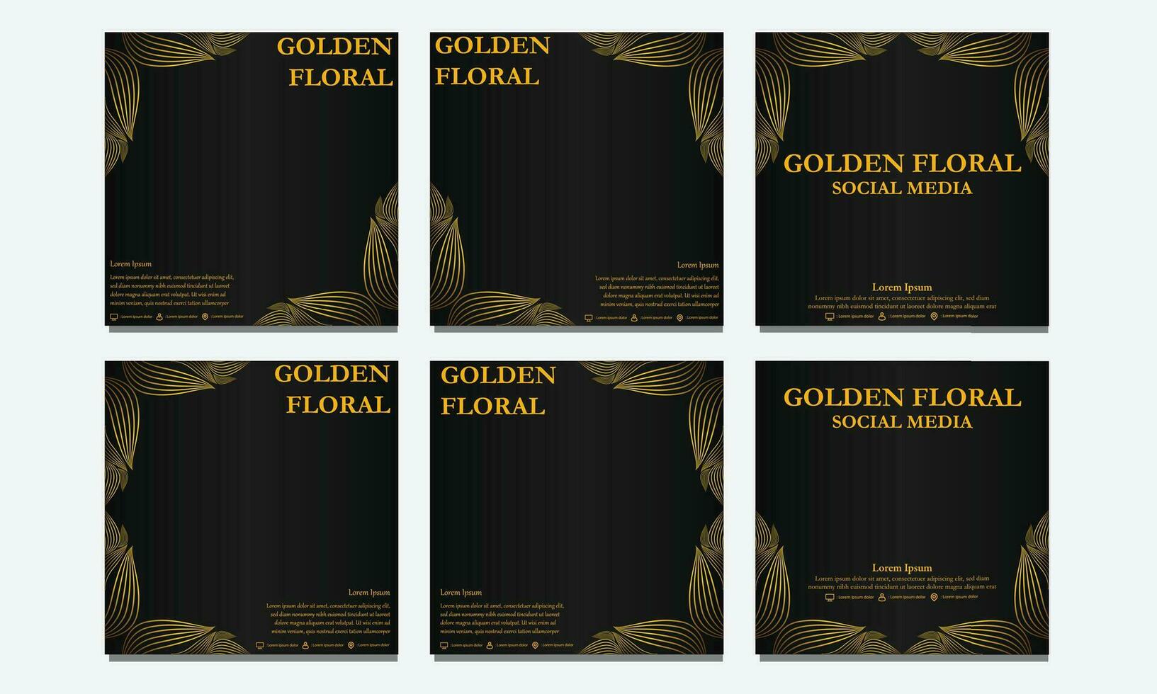 conjunto de floral social medios de comunicación modelo. adecuado para social medios de comunicación correo, web bandera, cubrir y tarjeta vector