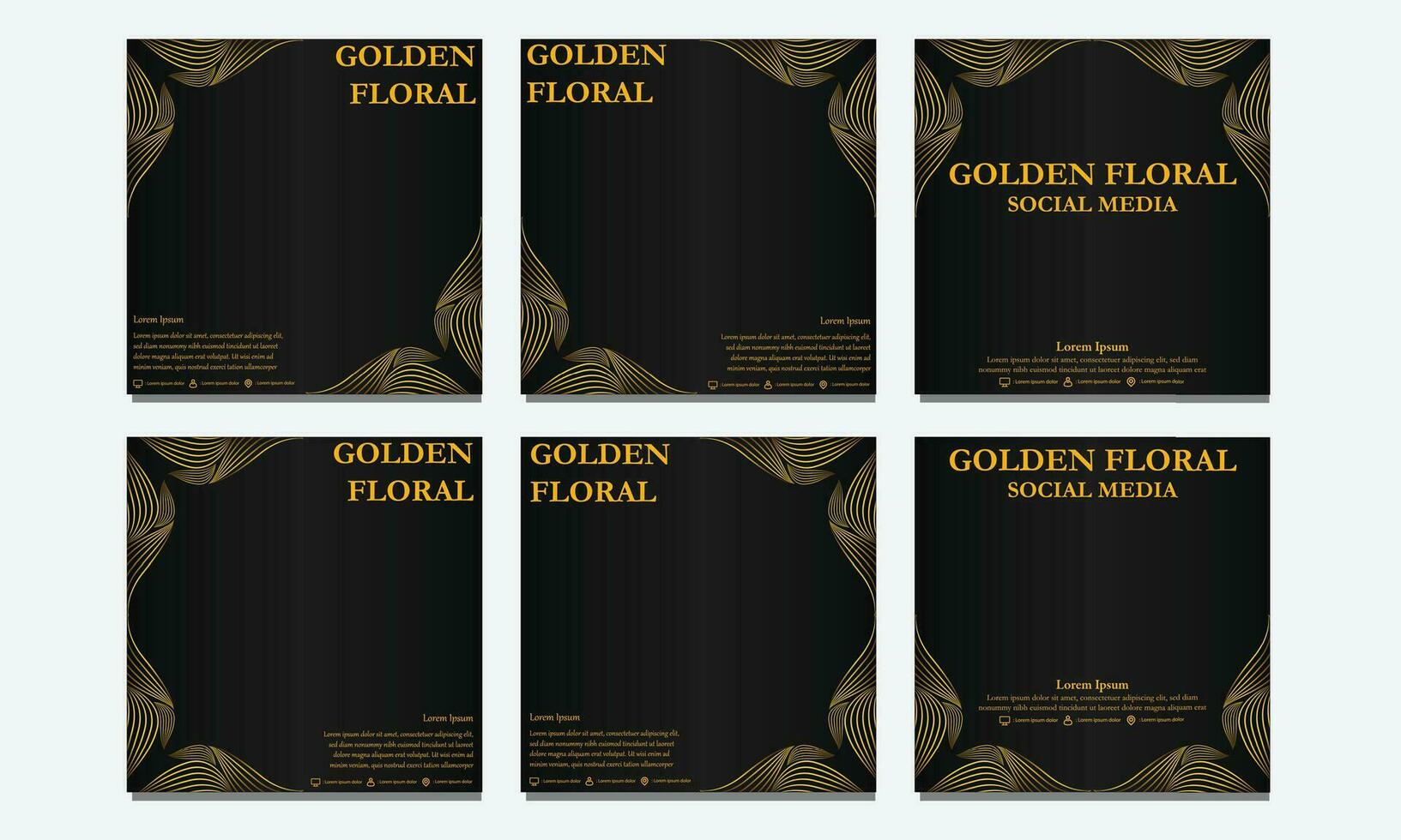 set of  floral social media template. suitable for social media post, web banner, cover and card vector