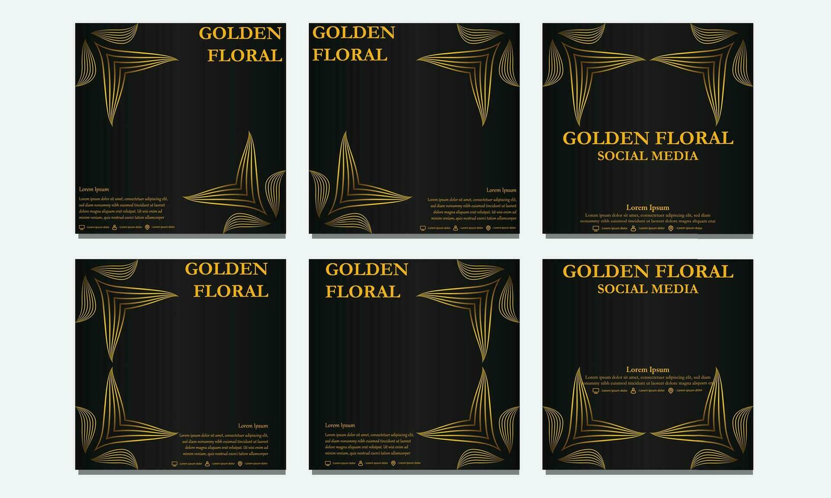 conjunto de floral social medios de comunicación modelo. adecuado para social medios de comunicación correo, web bandera, cubrir y tarjeta vector