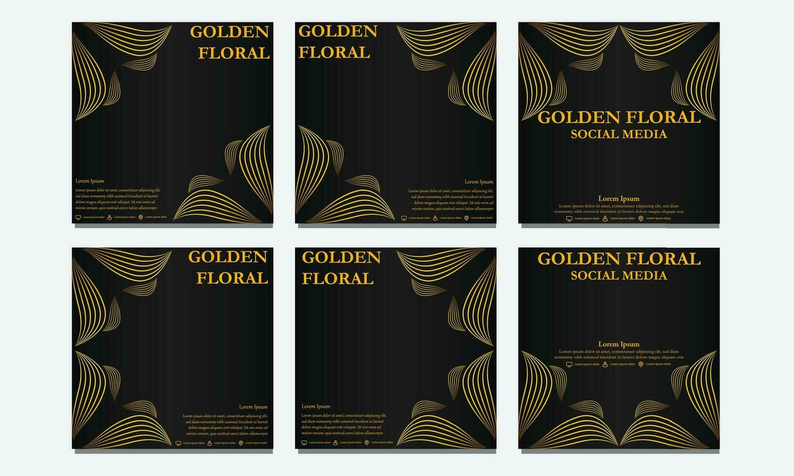conjunto de floral social medios de comunicación modelo. adecuado para social medios de comunicación correo, web bandera, cubrir y tarjeta vector