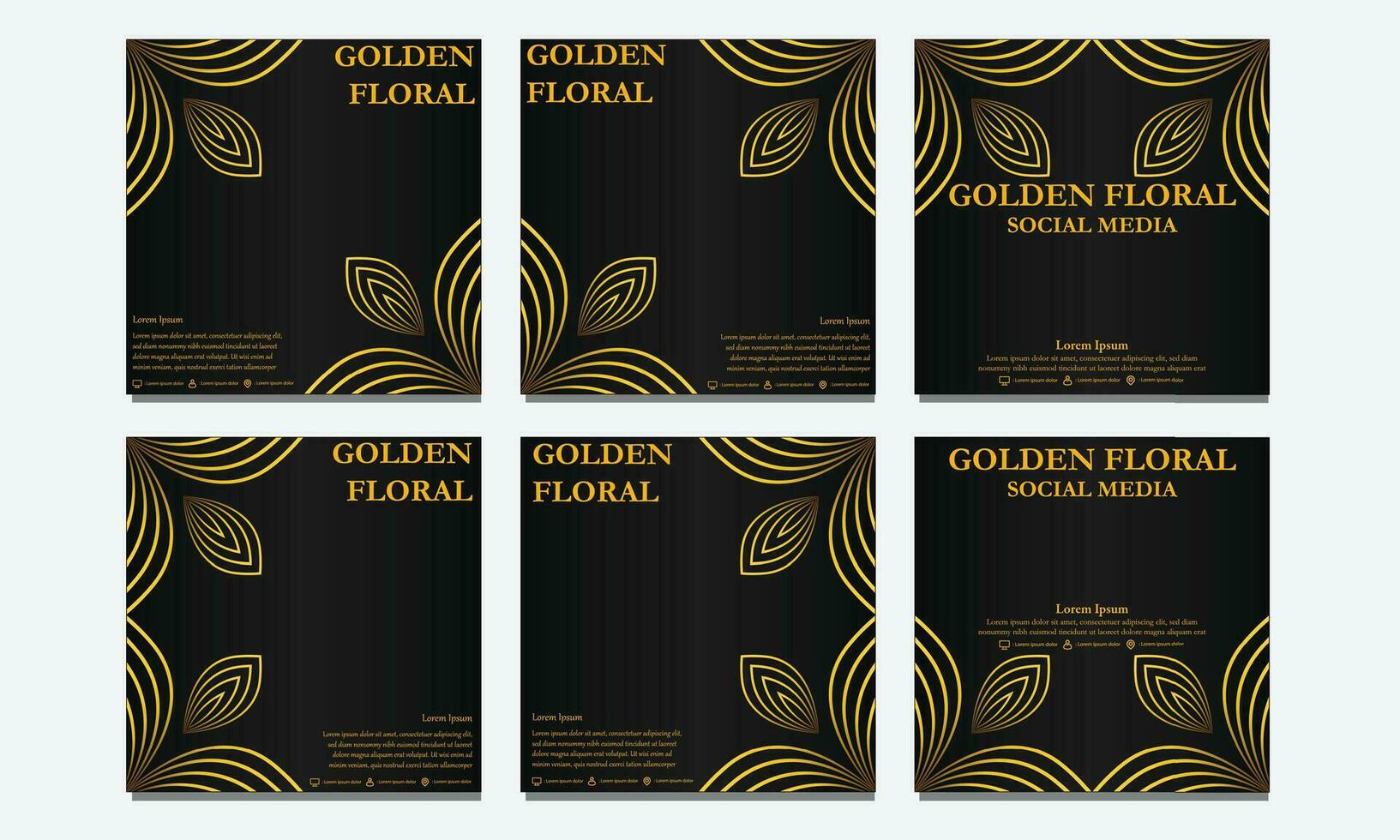 set of  floral social media template. suitable for social media post, web banner, cover and card vector