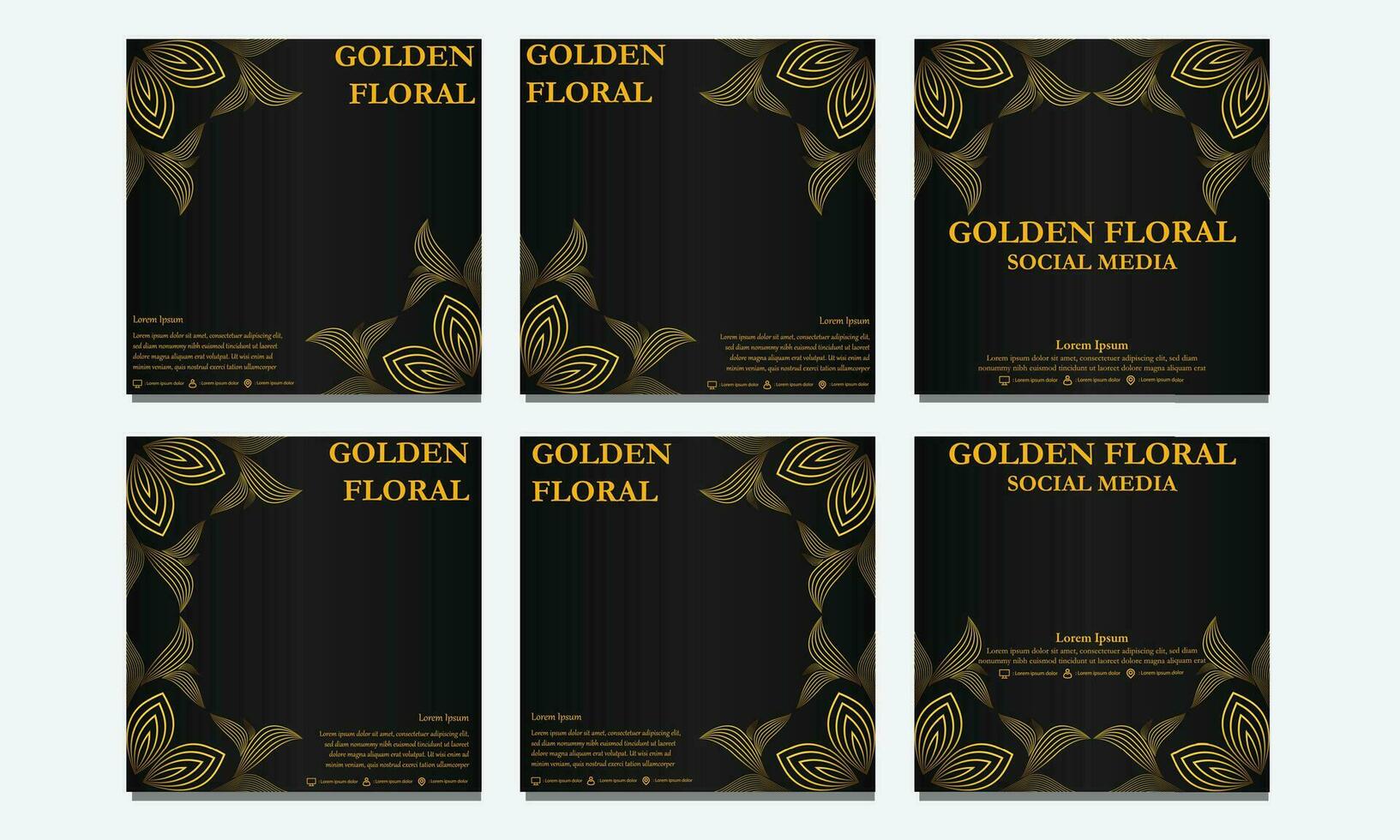 set of  floral social media template. suitable for social media post, web banner, cover and card vector