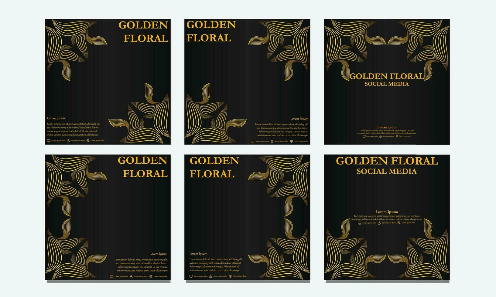 conjunto de floral social medios de comunicación modelo. adecuado para social medios de comunicación correo, web bandera, cubrir y tarjeta vector