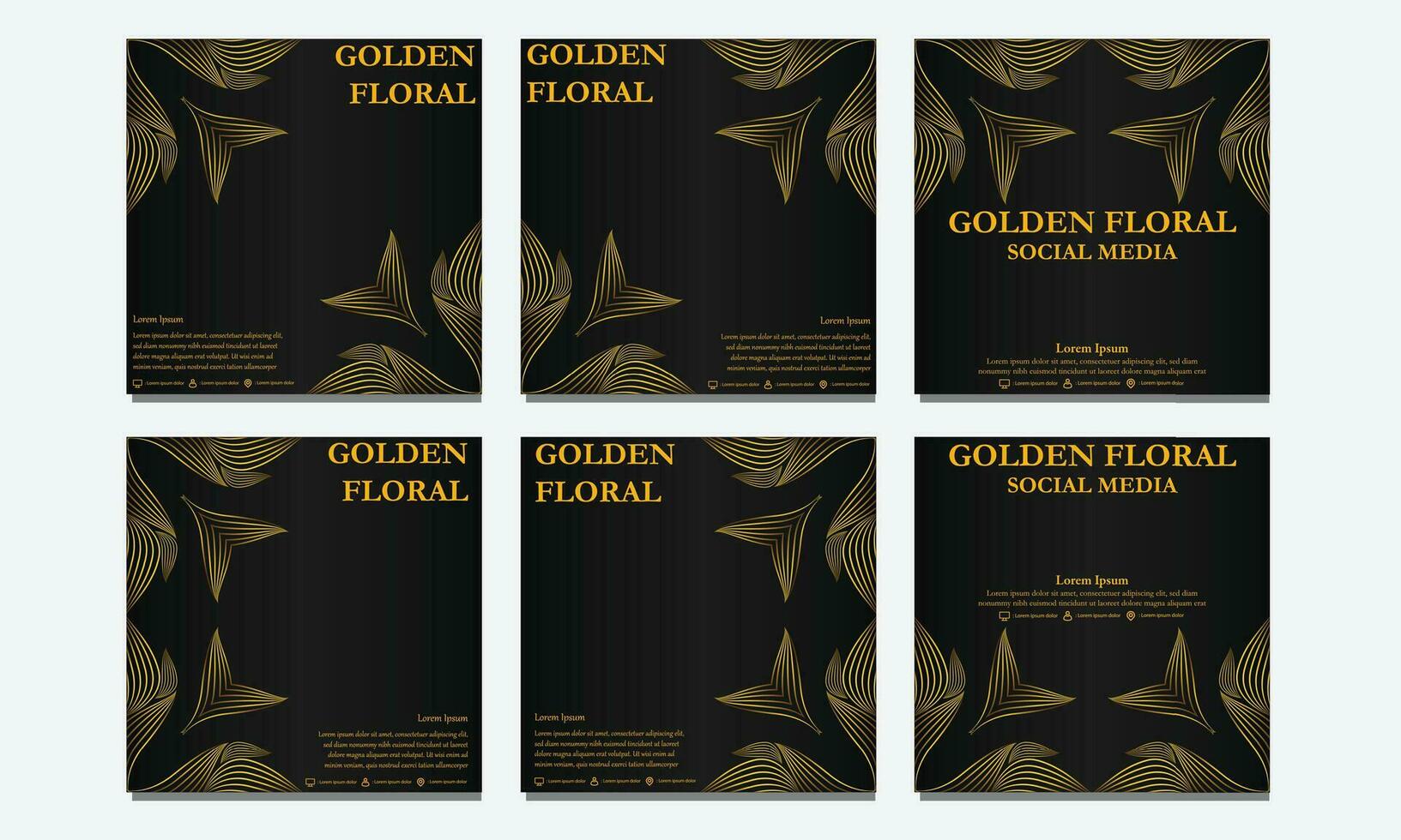 set of  floral social media template. suitable for social media post, web banner, cover and card vector