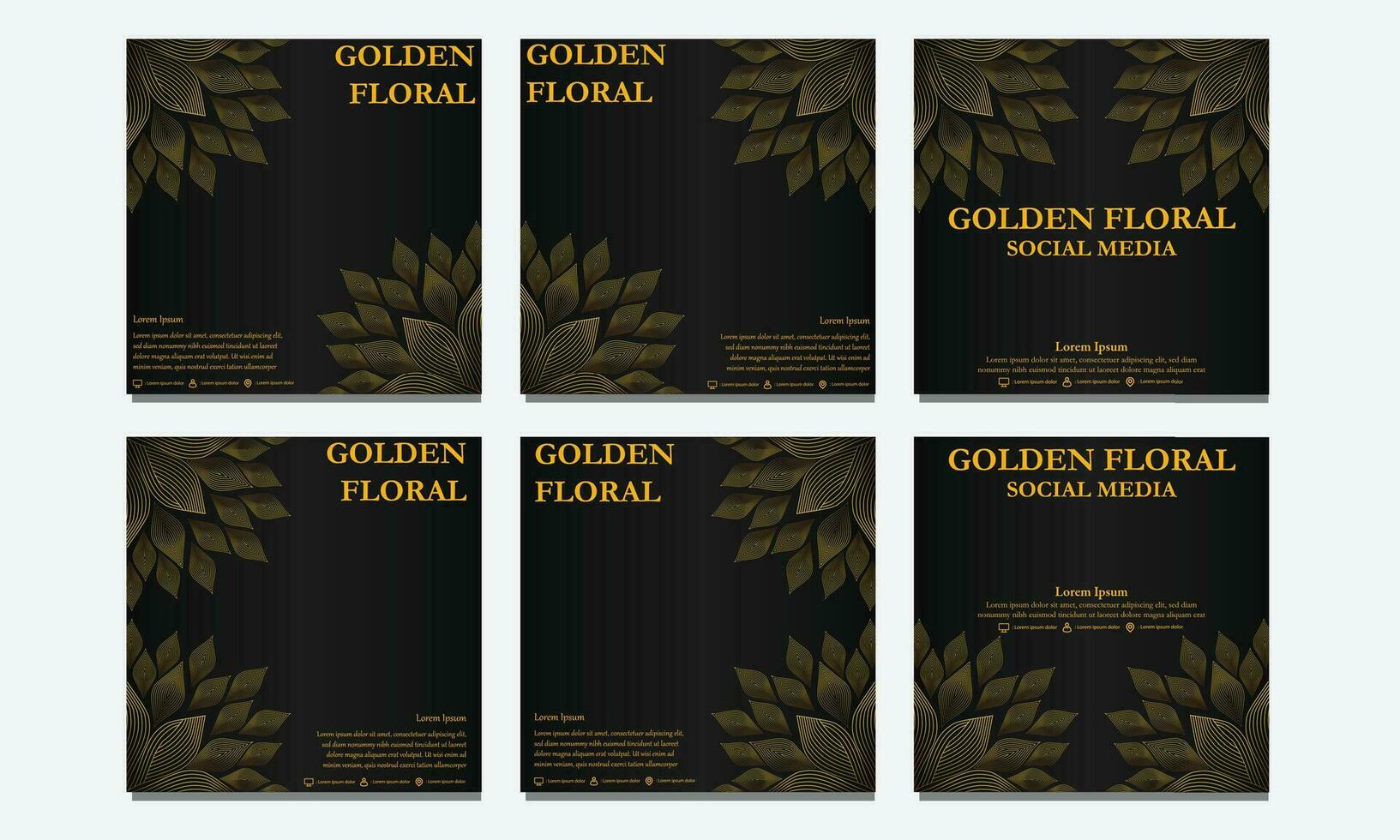 set of  floral social media template. suitable for social media post, web banner, cover and card vector
