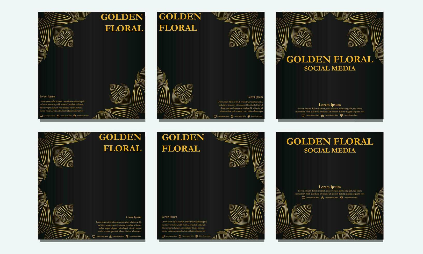 set of  floral social media template. suitable for social media post, web banner, cover and card vector