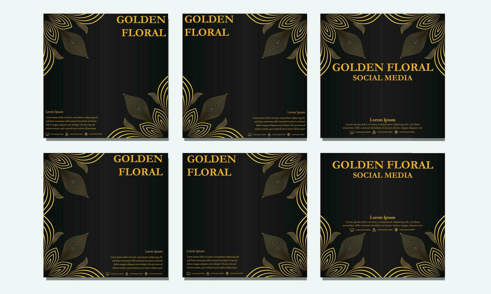 set of  floral social media template. suitable for social media post, web banner, cover and card vector
