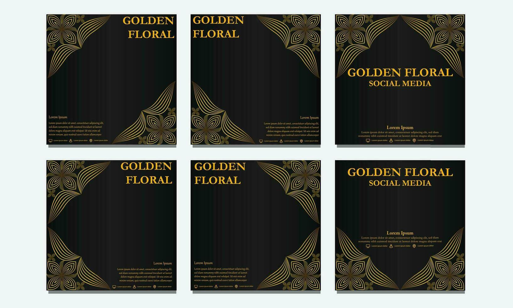 set of  floral social media template. suitable for social media post, web banner, cover and card vector