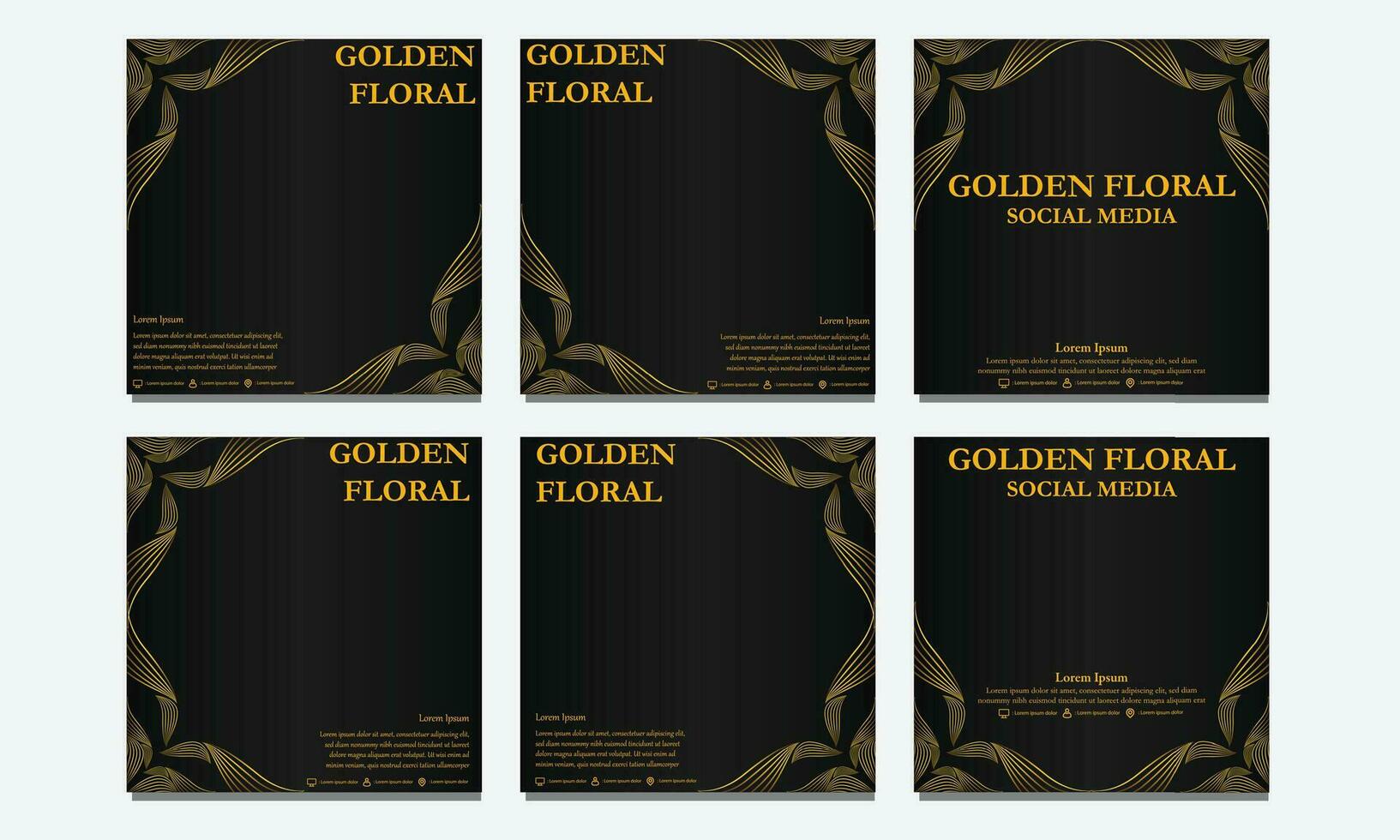 set of  floral social media template. suitable for social media post, web banner, cover and card vector