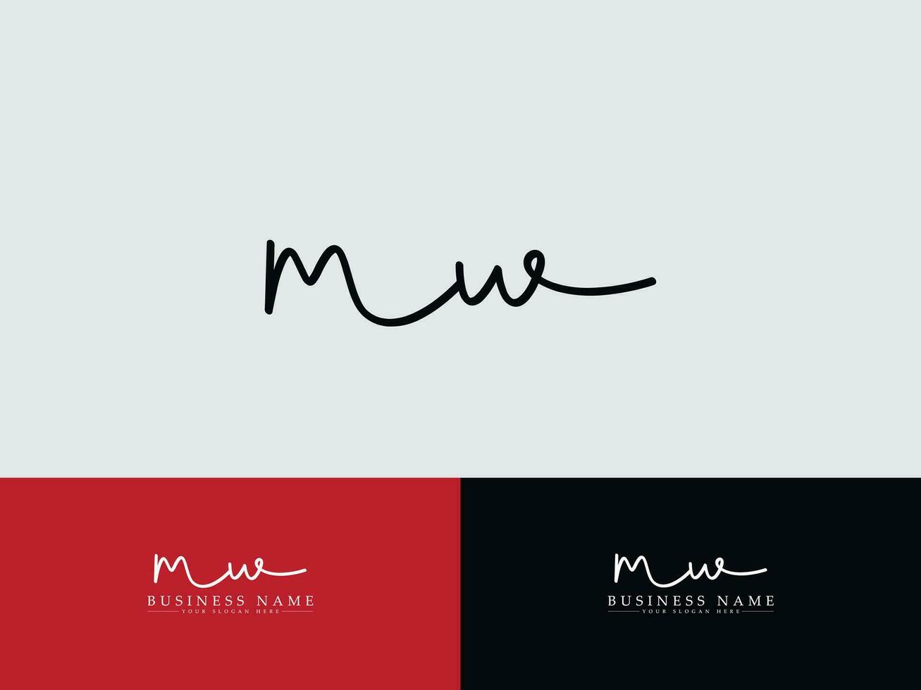 Stylish Mw Signature Letter Logo, Modern MW Logo Icon For Business vector