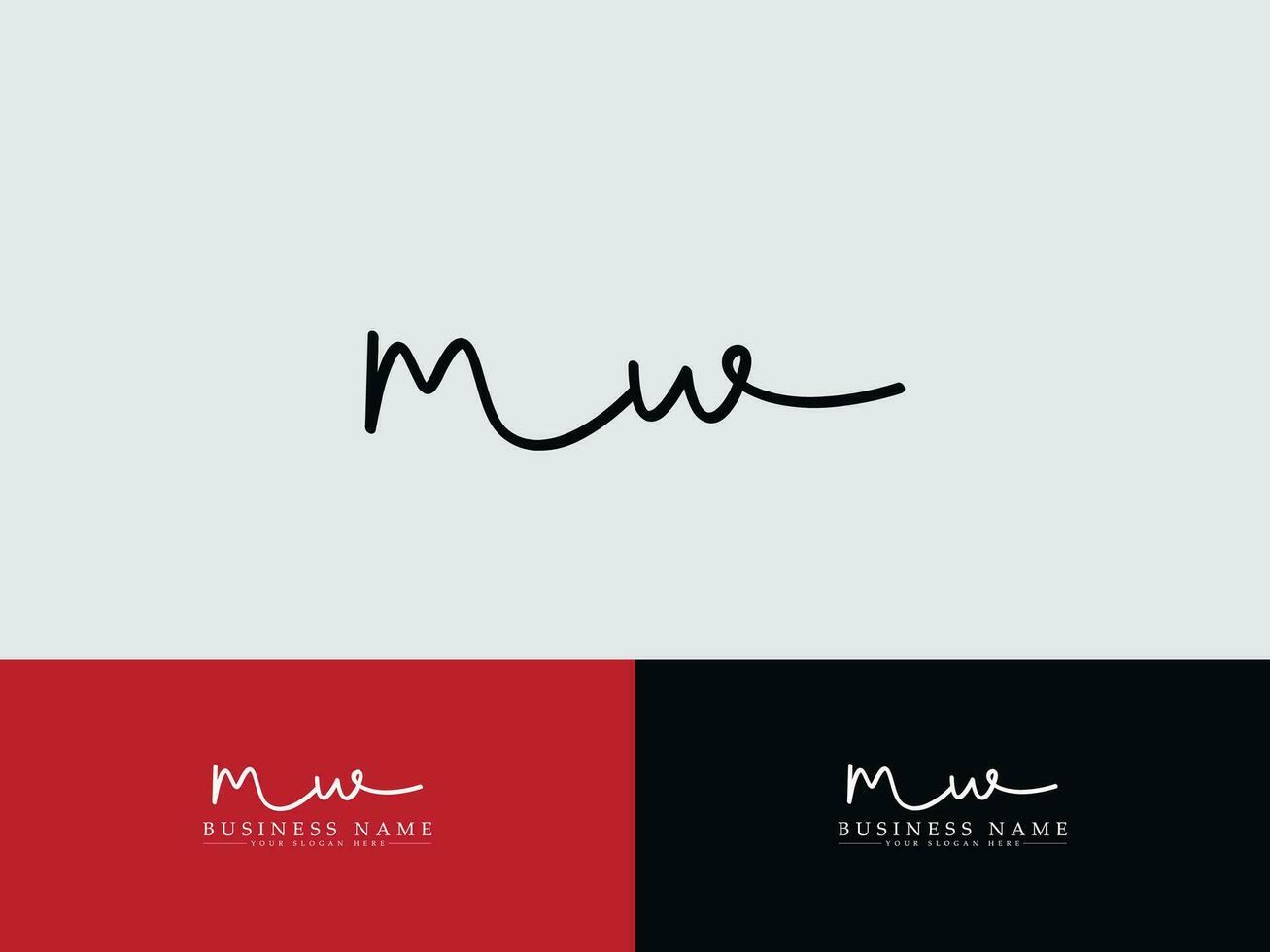 elegante mw firma letra logo, moderno mw logo icono para negocio vector