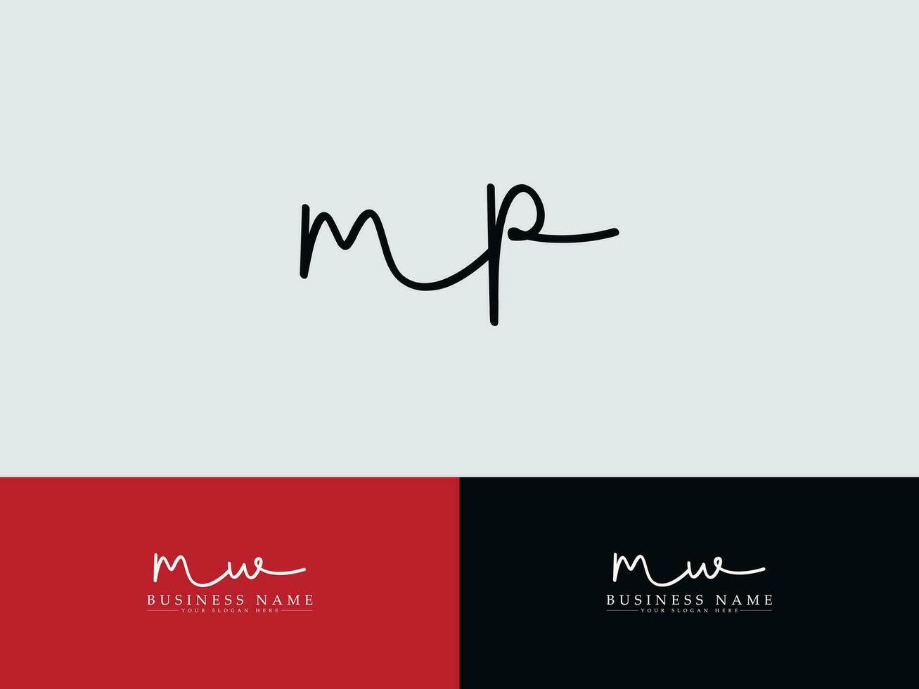 Stylish Mp Signature Letter Logo, Modern MP Logo Icon For Business vector