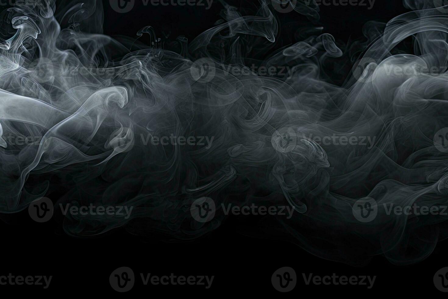 Abstract smoke moves on a black background. Design element. Abstract texture, dense smoke on black background, AI Generated photo